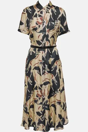 Altuzarra Robe midi Kiera imprimée en soie