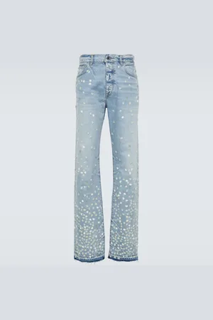 AMIRI Jean droit à fleurs