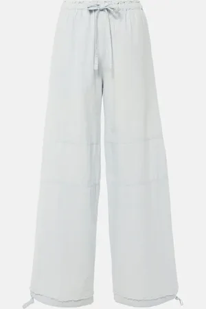 Acne Studios Pantalon ample à taille mi-haute en coton et lin