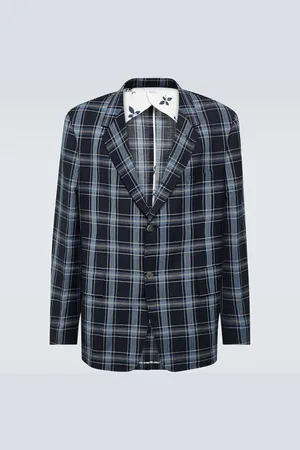 Thom Browne Blazer en laine et lin à carreaux