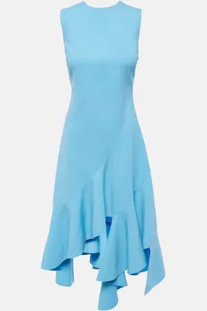 Oscar de la Renta Robe midi asymétrique en laine mélangée