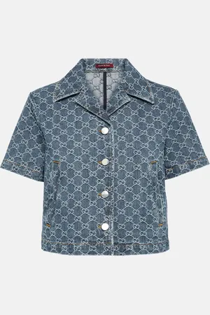 Gucci Top raccourci GG en jean