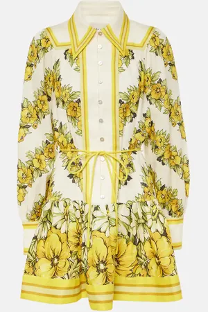 ALÉMAIS Alémais Robe chemise Gisela en lin à fleurs