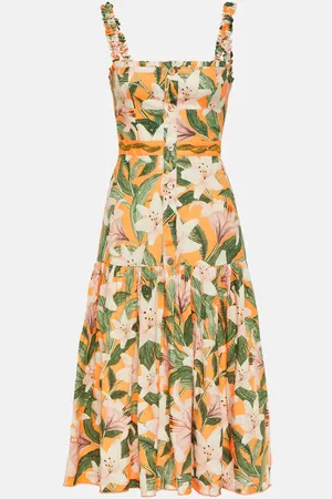Agua by Agua Bendita Robe midi Nispero en lin à fleurs