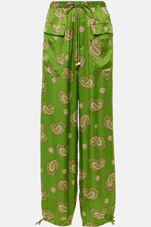 ALÉMAIS Alémais Pantalon Dice imprimé en soie