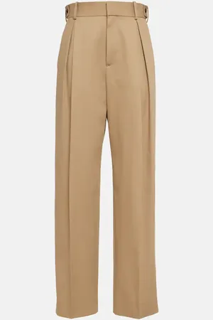 Bottega Veneta Pantalon ample à taille haute en coton