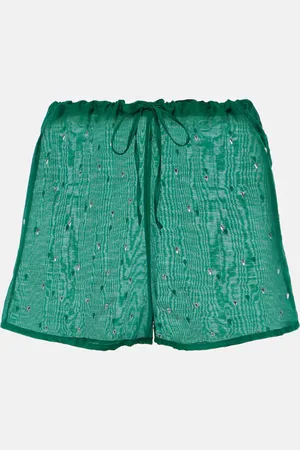 Oseree Oséree Short Gem en coton et soie à cristaux