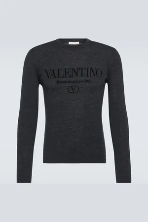 VALENTINO Pull en laine vierge à logo