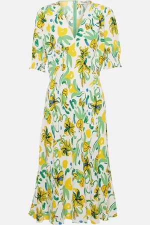 Diane von Furstenberg Robe midi Jemma en crêpe à fleurs