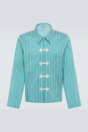 BODE Chemise Shore Stripe en coton mélangé