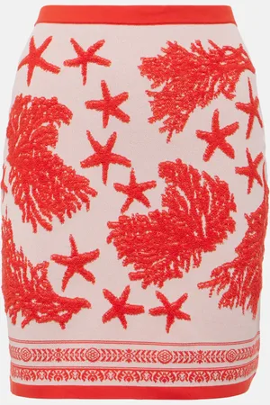 VERSACE Mini-jupe en jacquard de coton mélangé