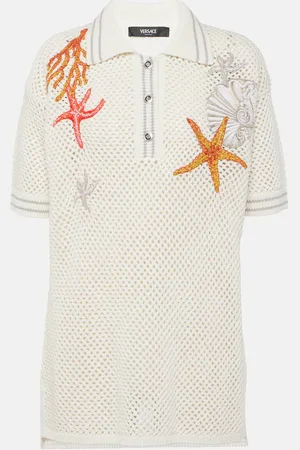 VERSACE Polo oversize brodé en coton