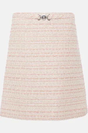 VERSACE Mini-jupe en tweed de coton mélangé