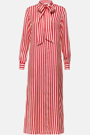 Max Mara Robe longue Faesite rayée en soie