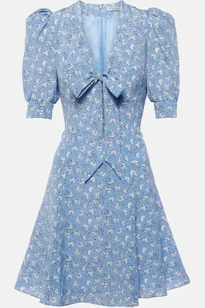 Alessandra Rich Robe en soie imprimée