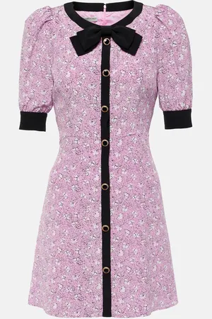 Alessandra Rich Robe en soie imprimée