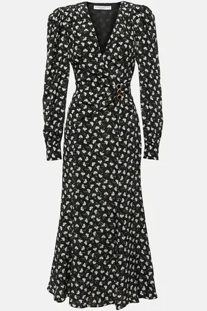 Alessandra Rich Robe midi imprimée en soie