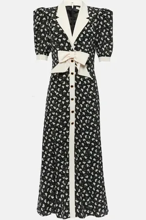 Alessandra Rich Robe longue imprimée en soie