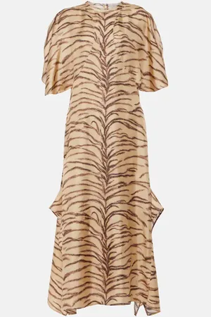 Stella McCartney Robe midi imprimée en soie