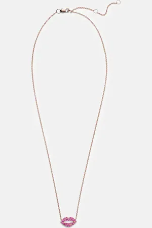 Roxanne First Collier Scarlett Kiss en or rose 14 ct et saphirs roses
