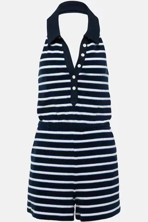 VERONICA BEARD Combi-short Taggart rayée en coton mélangé