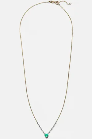 Roxanne First Collier Heart en or 18 ct, diamants et émeraudes