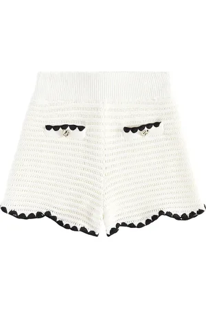 Self-Portrait Short en crochet de coton mélangé