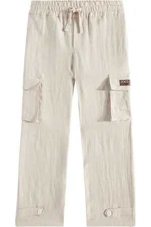 Dolce & Gabbana Pantalon cargo en lin à logo