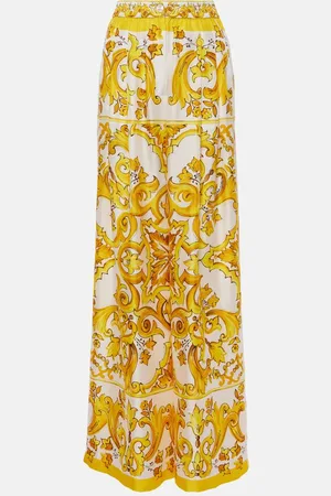 Dolce & Gabbana Pantalon ample Majolica en soie