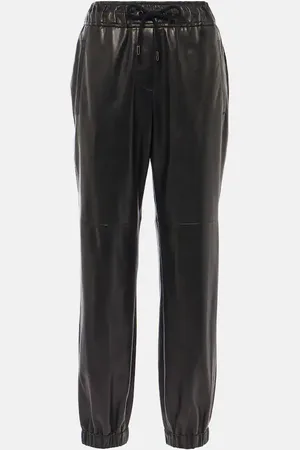 Brunello Cucinelli Pantalon droit en cuir