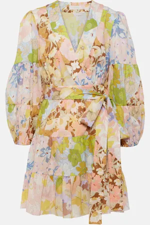 ZIMMERMANN Robe portefeuille Pop en coton à fleurs