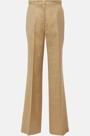 GABRIELA HEARST Pantalon évasé en laine, soie et lin