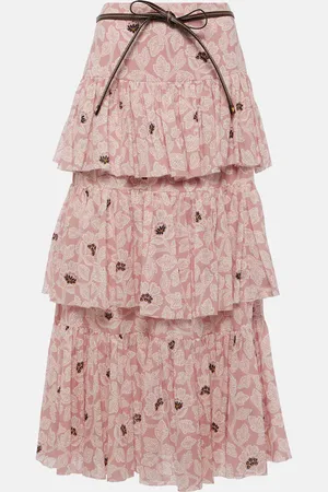 ZIMMERMANN Jupe midi Ottie en coton à fleurs