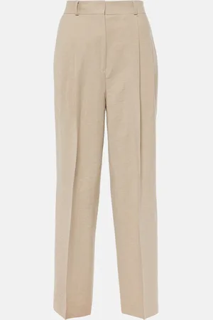 Totême Pantalon droit en lin mélangé