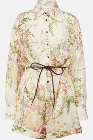 ZIMMERMANN Barboteuse Waverly en soie à fleurs