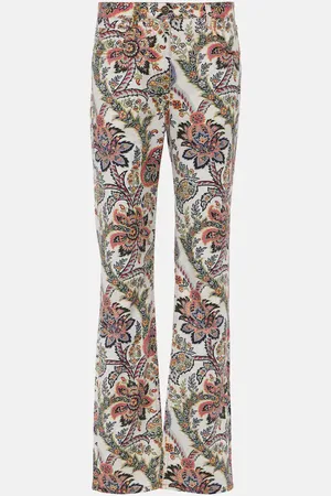 Etro Jean droit imprimé à taille mi-haute