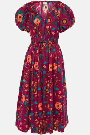 ULLA JOHNSON Robe midi Vika en coton à fleurs