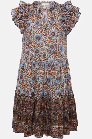 ULLA JOHNSON Robe Coletta imprimée en coton mélangé