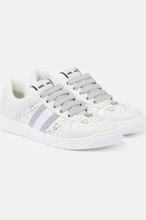 Gucci Baskets Screener en cuir à cristaux