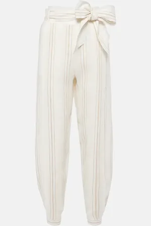 Loro Piana Pantalon tapered Gustel rayé en lin