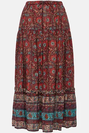 ULLA JOHNSON Jupe midi Paige en coton mélangé