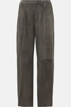 Brunello Cucinelli Pantalon droit en daim