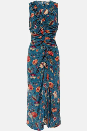 ULLA JOHNSON Robe midi Lorna en soie à fleurs