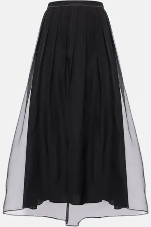 Brunello Cucinelli Jupe midi en soie