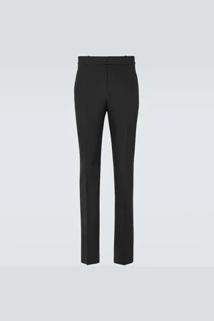 Saint Laurent Pantalon droit à taille haute