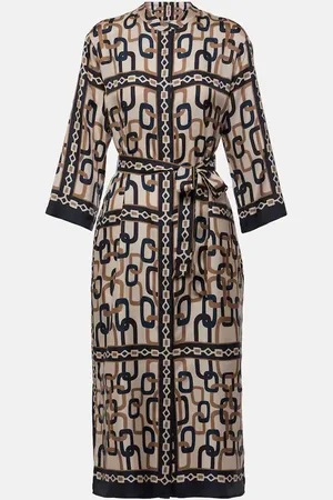 Max Mara Robe midi Falesia imprimée en coton mélangé
