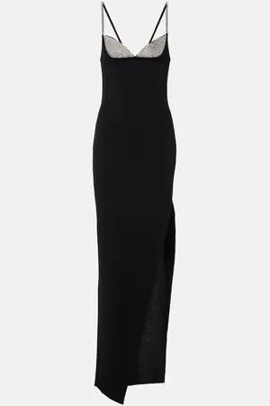 Balmain Robe longue à cristaux