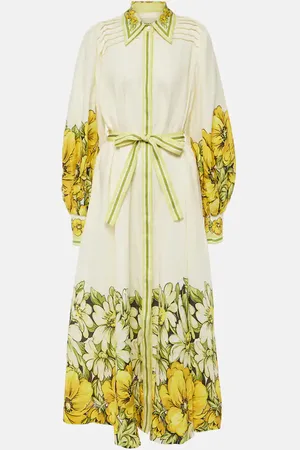 ALÉMAIS Alémais Robe chemise Gisela en lin à fleurs