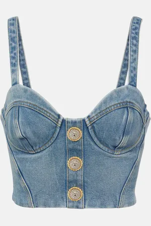Balmain Top raccourci en jean