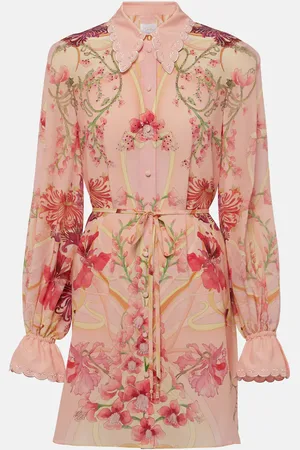 Camilla Robe chemise en soie à fleurs